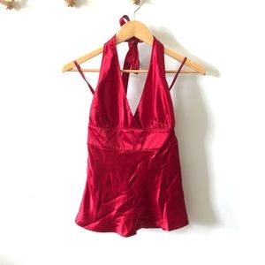 Vineyard Vines Winter Street Red Halter Top